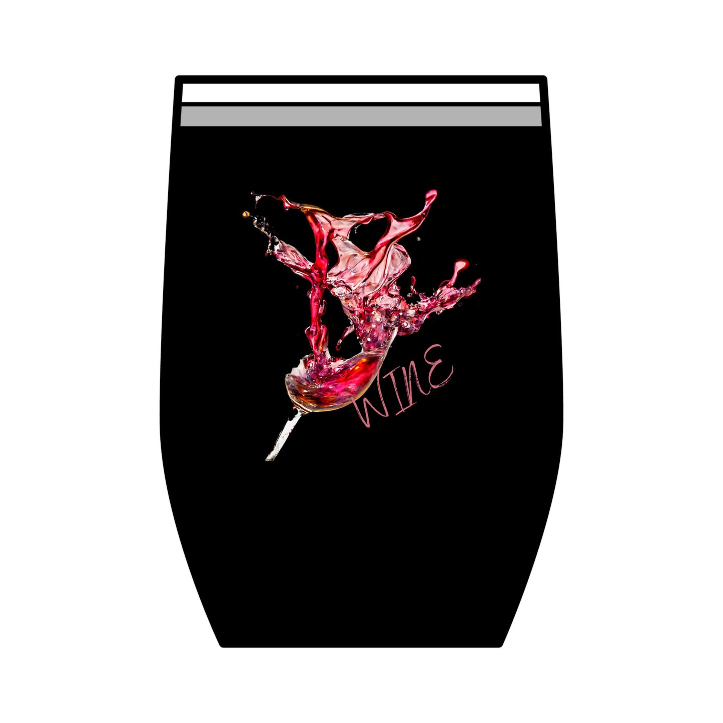 Wine Tumbler - Splashing Wine Design, 12oz