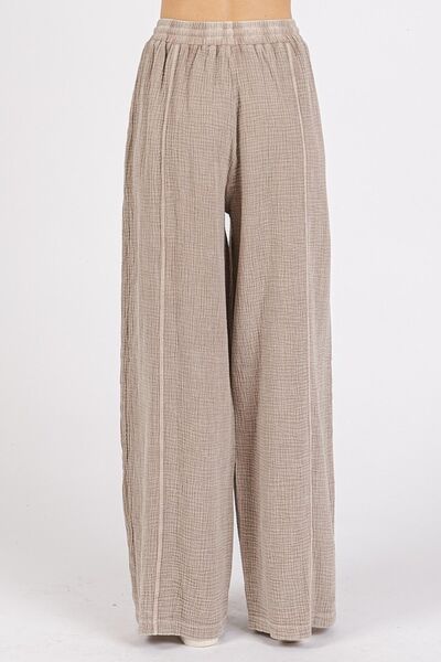 Mittoshop Lace Trim Detail Elastic Waist Cotton Gauze Pants