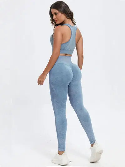 Scoop Neck Wide Strap Top and Pants Active Set